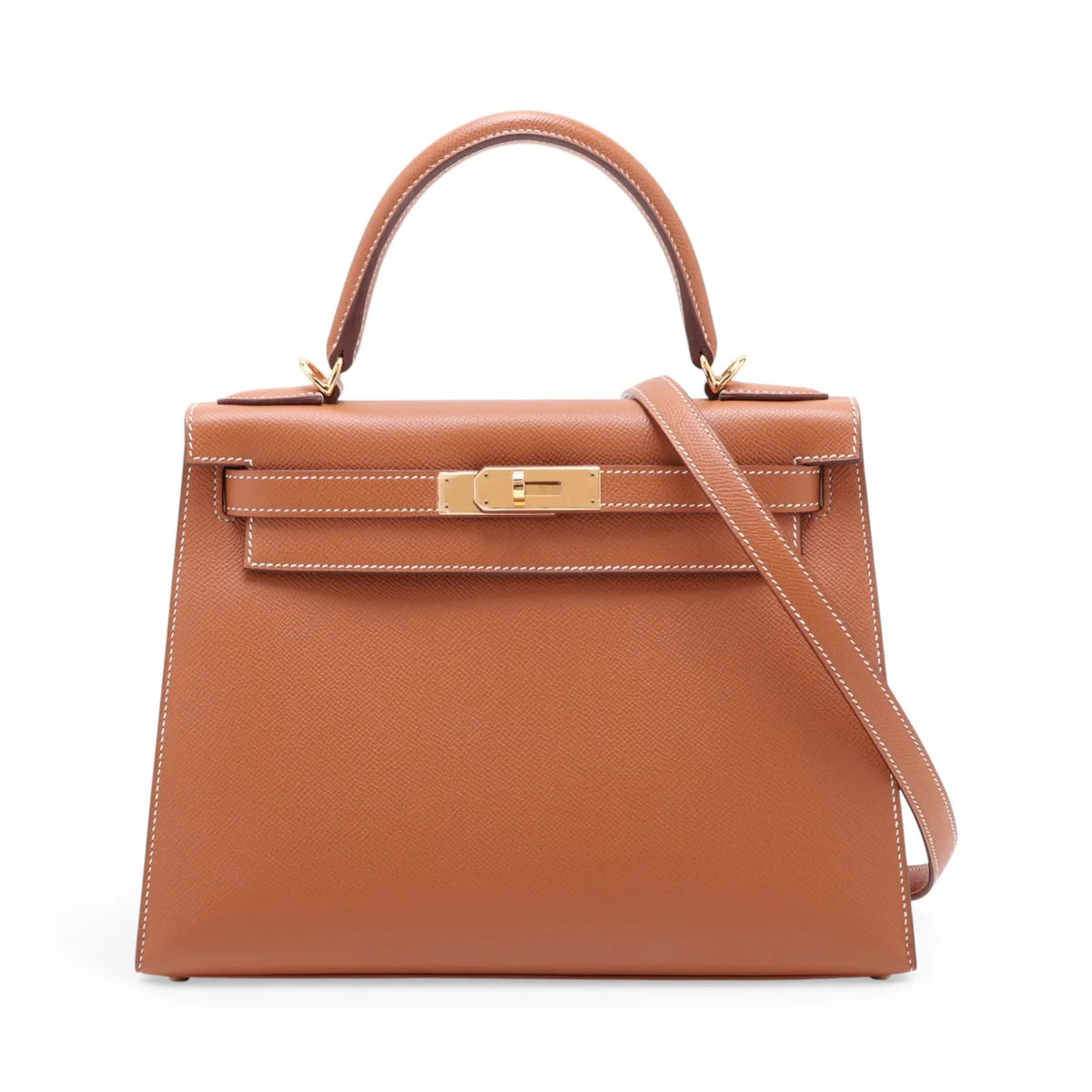 Hermès Kelly 28 Serie Veau Epsom Gold Gold Metal Fittings