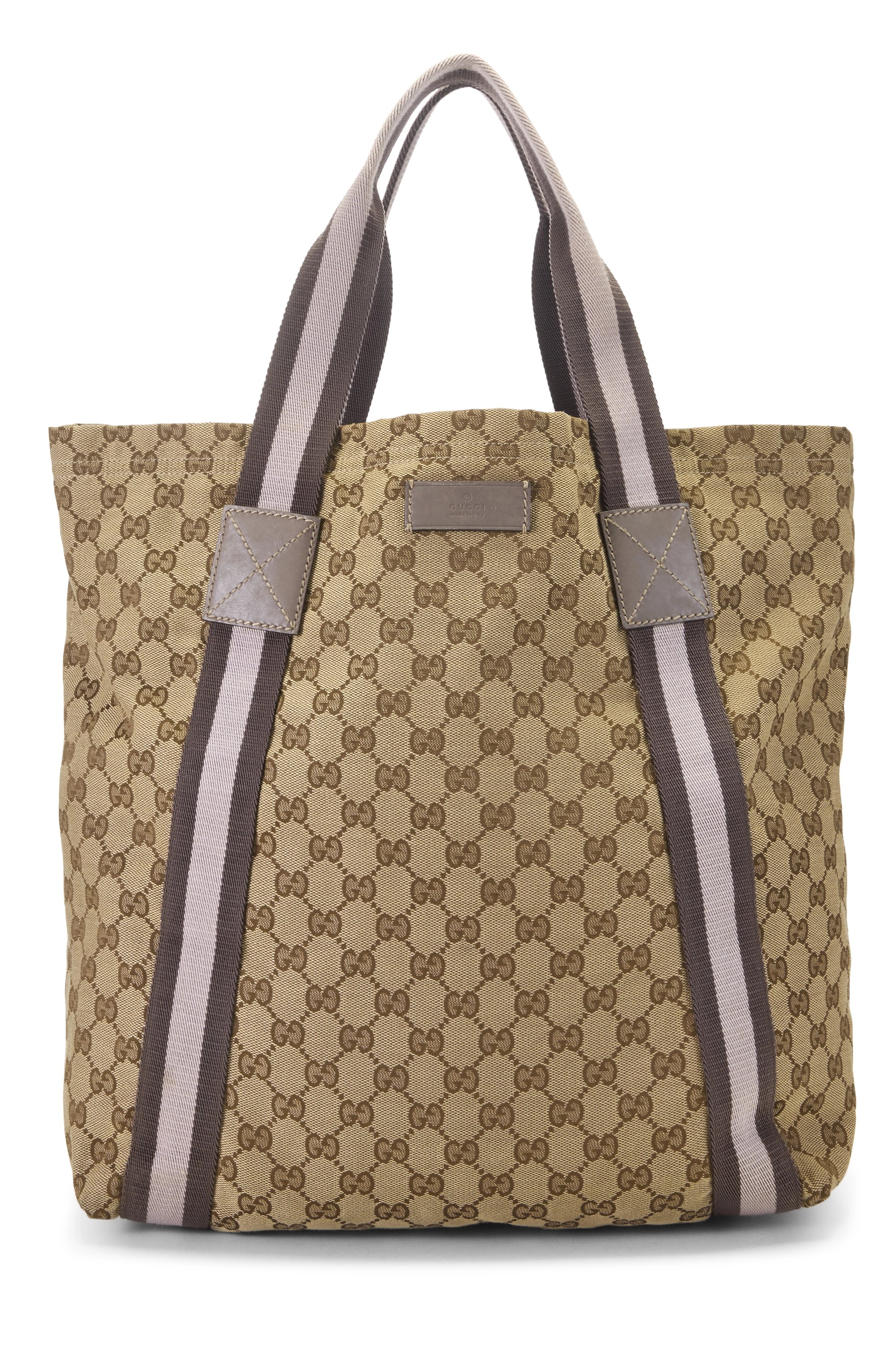 Purple Original GG Canvas Flat Web Tote