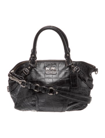 Embossed Leather Top Handle Bag