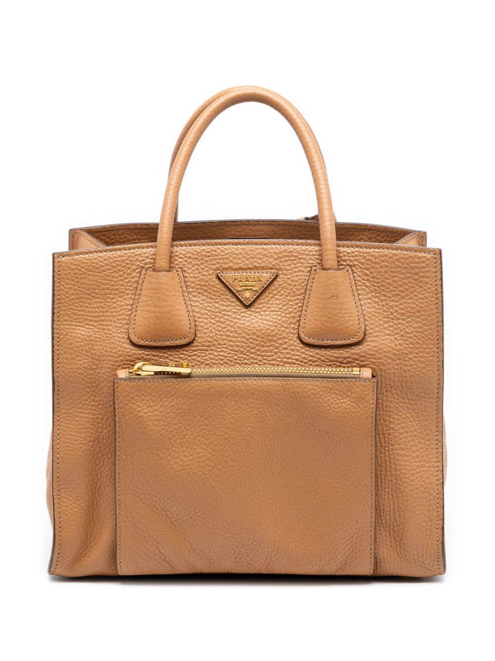 Prada 2010-2025 Vitello Daino Front Pocket Open Convertible Tote satchel