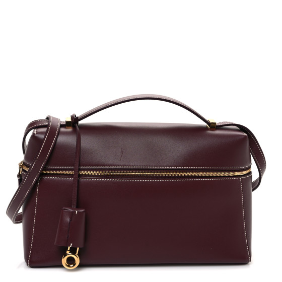 Loro Piana Saddle Calfskin Extra Bag L27 Azuki Beans