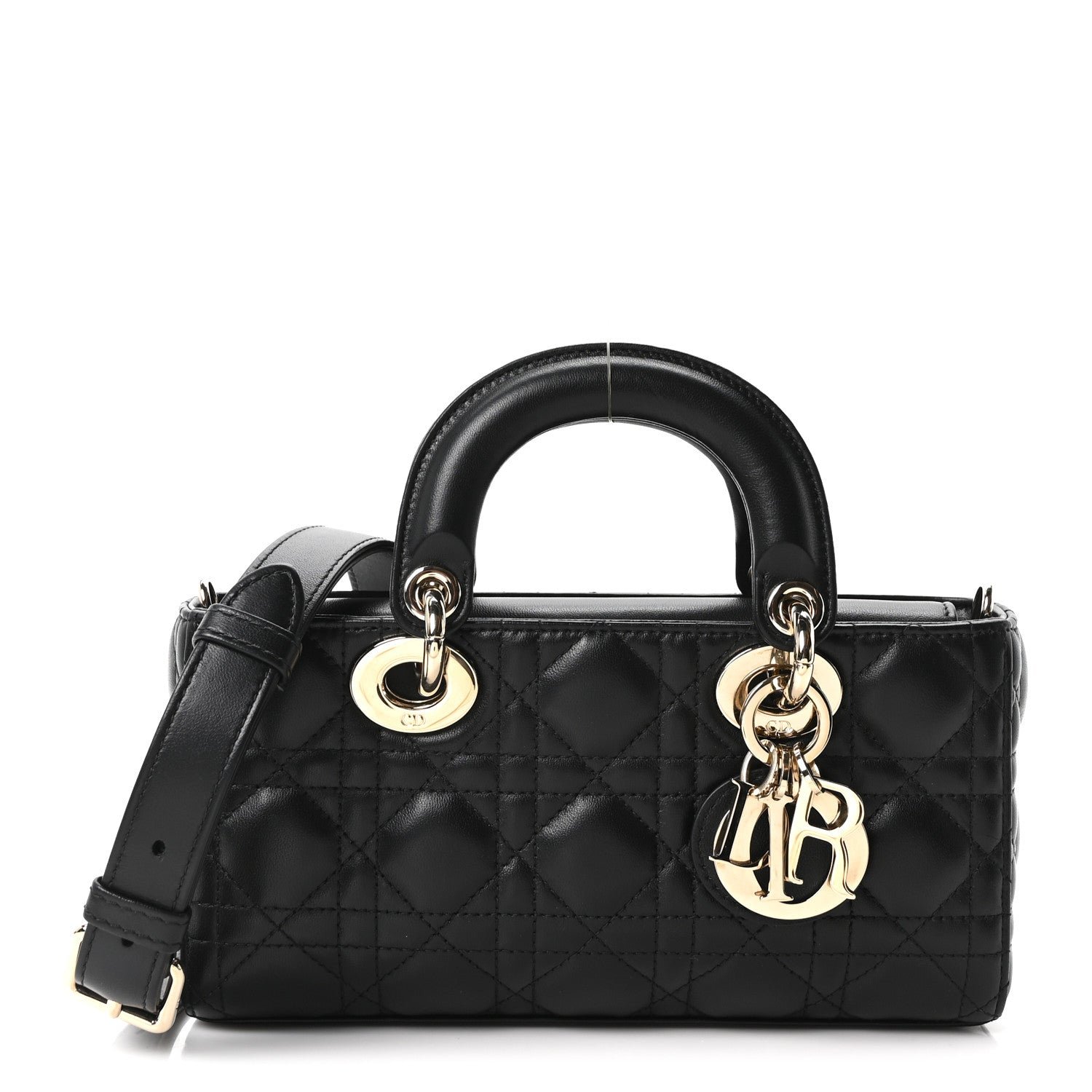 Christian Dior Lambskin Cannage Small Lady D-Joy Black