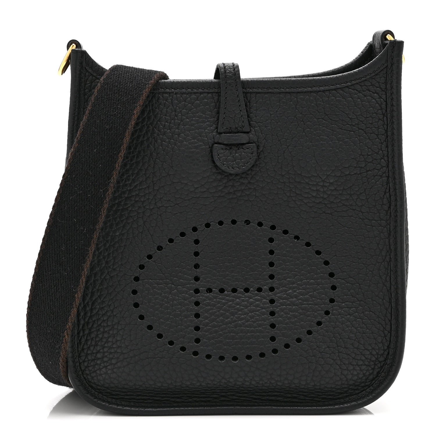 Hermes Taurillon Clemence Amazone Evelyne TPM Black Chocolate