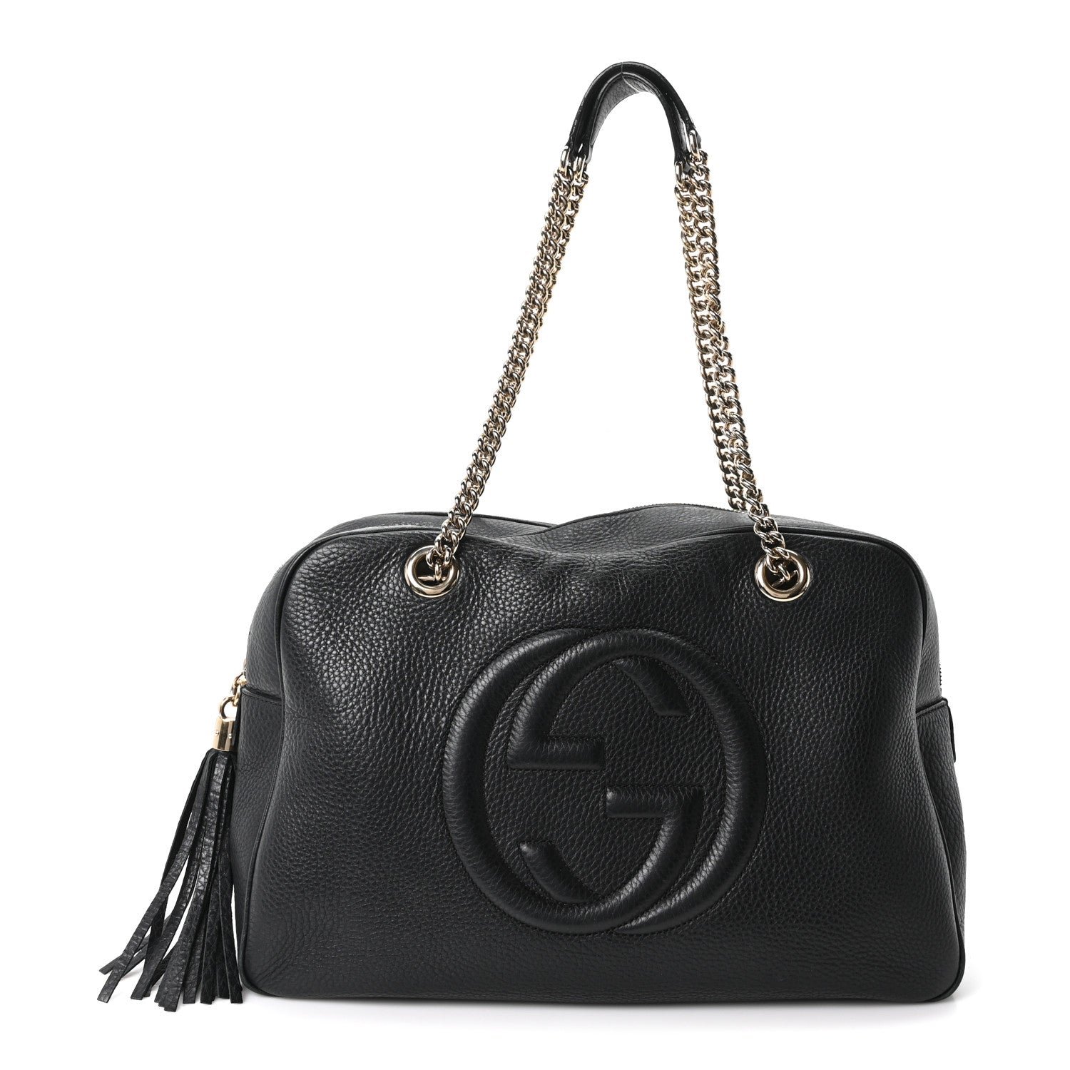 Gucci Pebbled Calfskin Medium Soho Bowler Black
