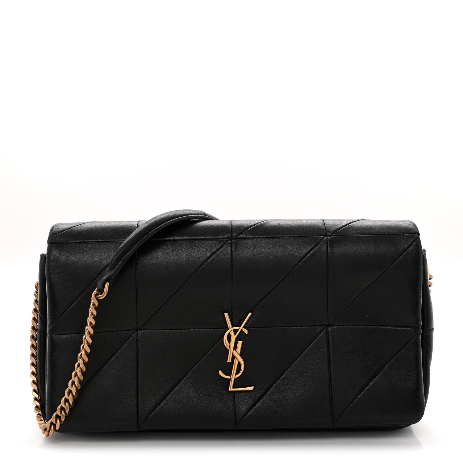 Saint Laurent Lambskin Patchwork Monogram Medium Jamie Black