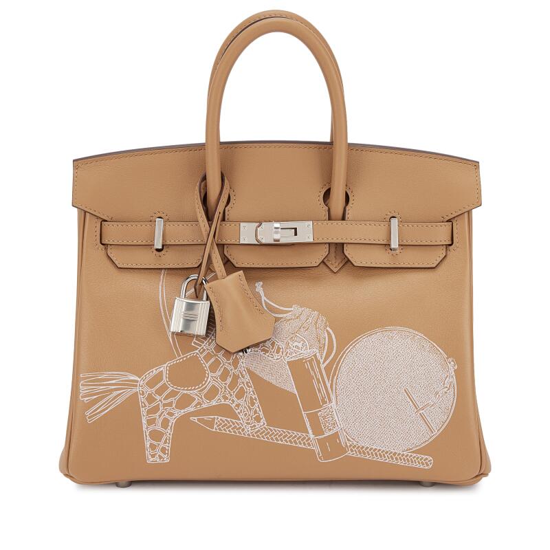 Limited Edition Biscuit Swift In and Out Birkin 25 Palladium Hardware, 2023