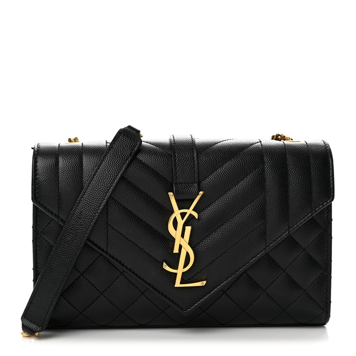 Saint Laurent Grain De Poudre Textured Mixed Matelasse Triquilt Small Monogram Satchel Black