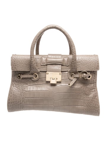 Embossed Leather Top Handle Bag
