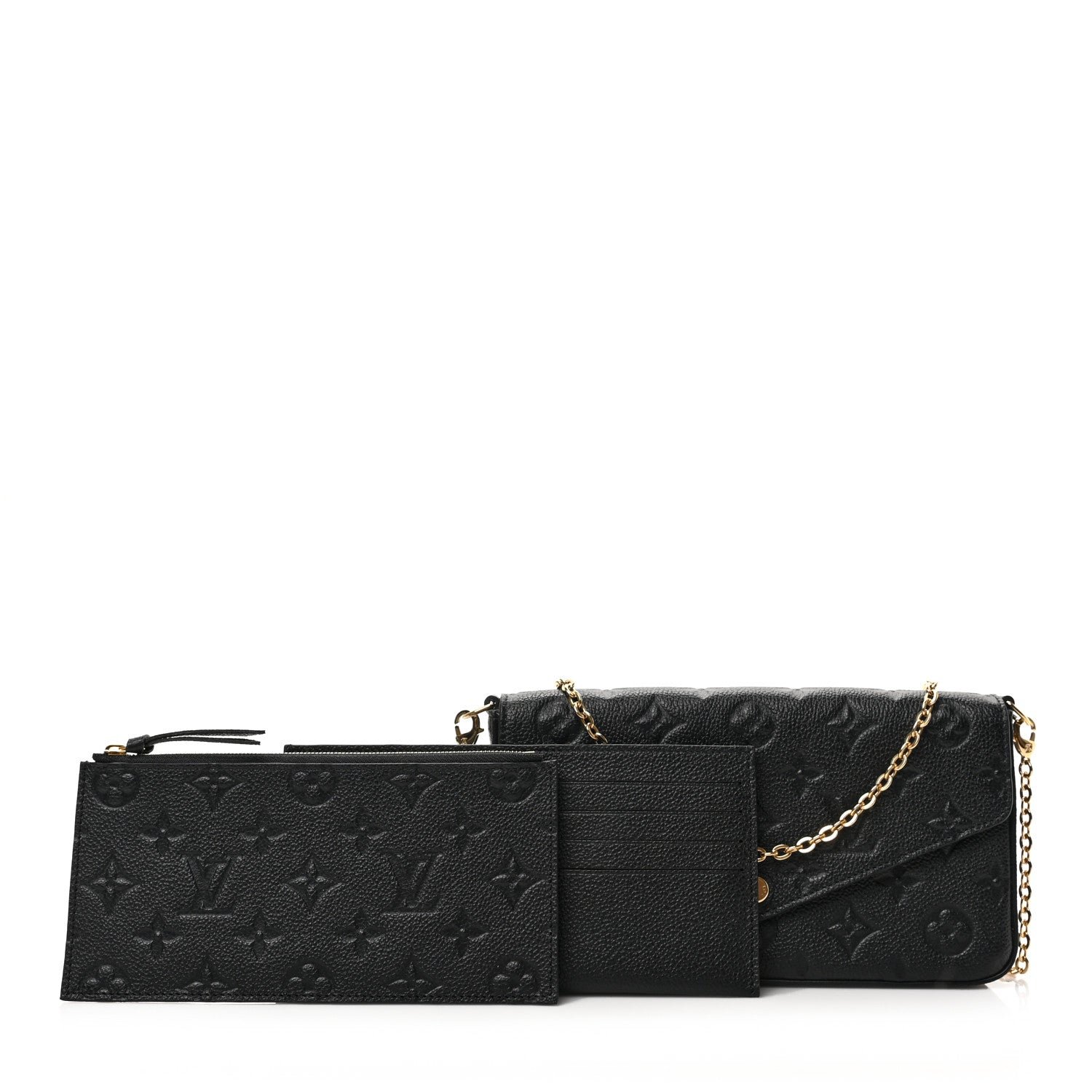 Louis Vuitton Empreinte Pochette Felicie Chain Wallet Black