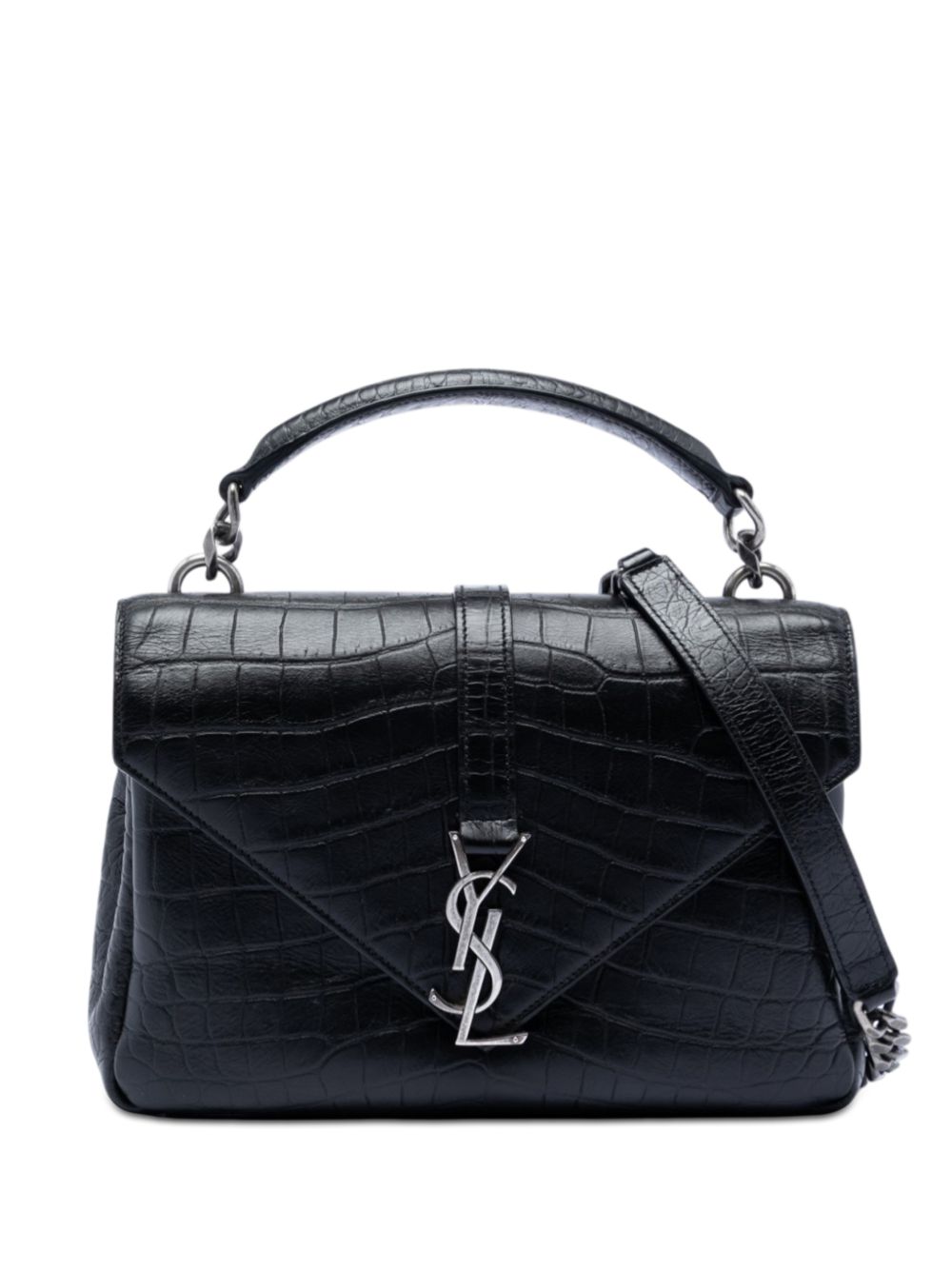 2016 Medium Croc Embossed Leather College satchel