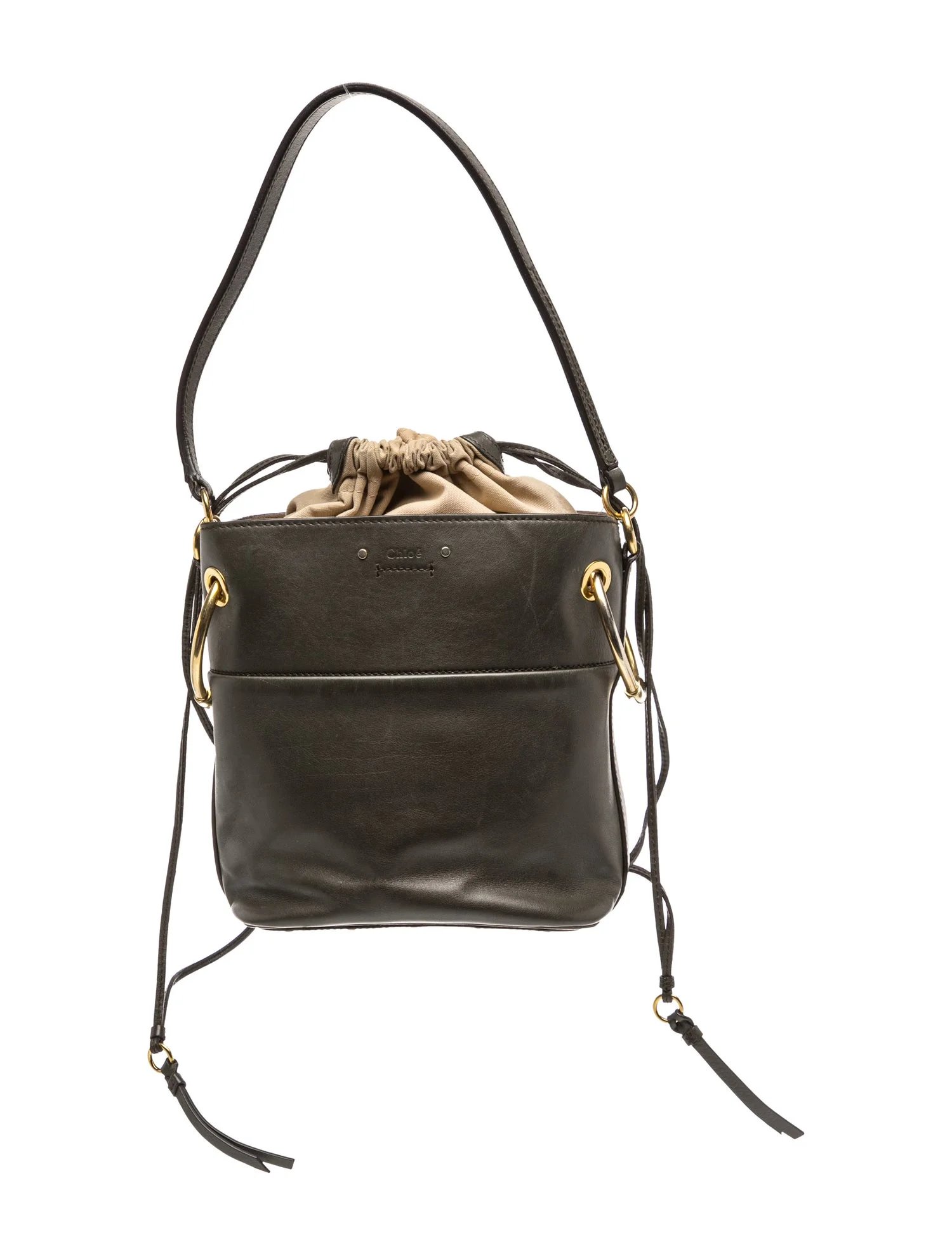 Leather Leather Bucket Bag Medium