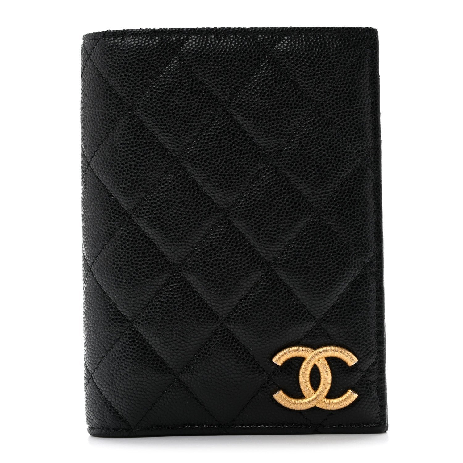 Chanel Caviar Quilted CC Passport Holder Black