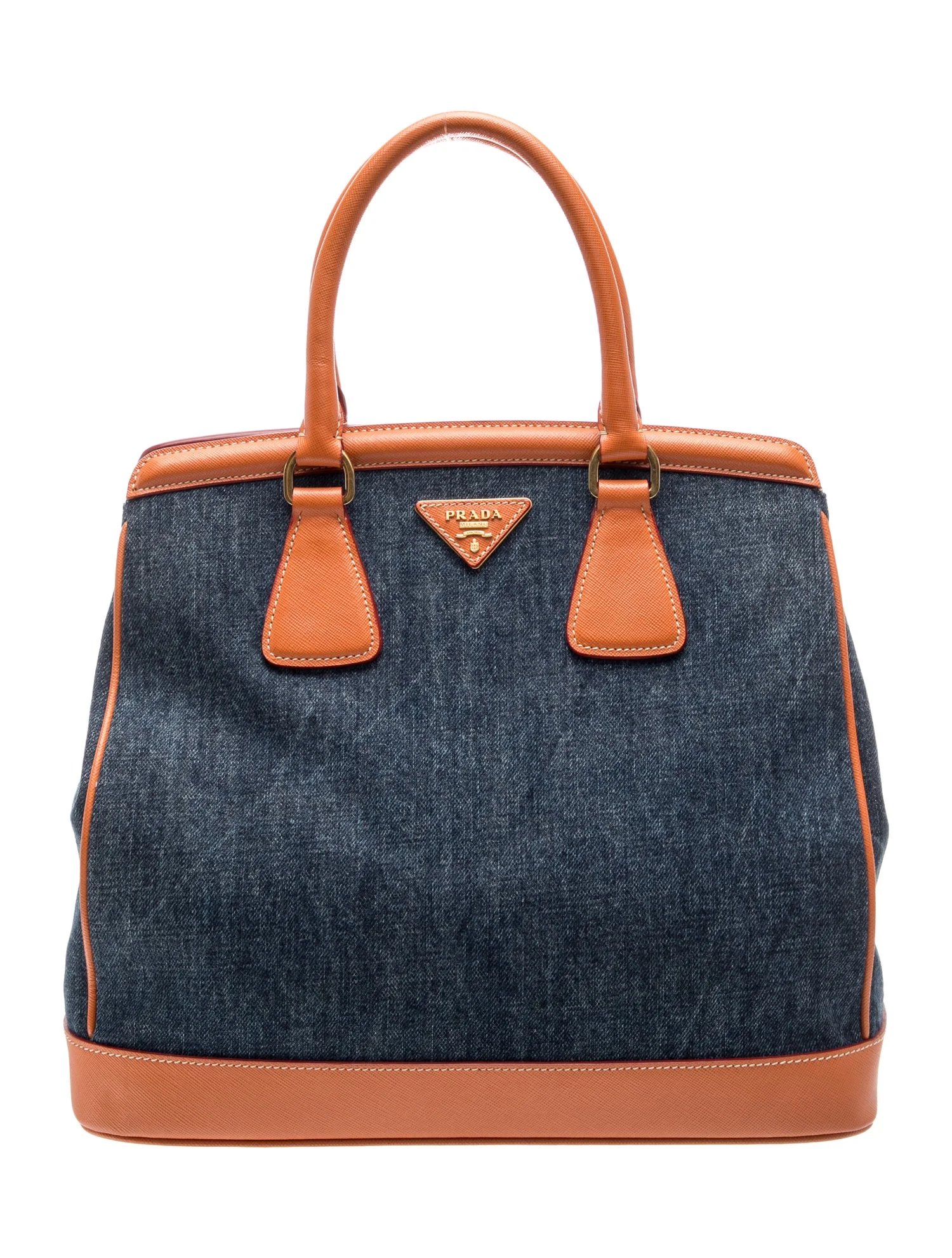 Enameled Metal Triangle Top Handle Bag