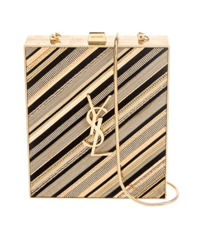 Saint Laurent Laurent Metal Tuxedo Box Clutch
