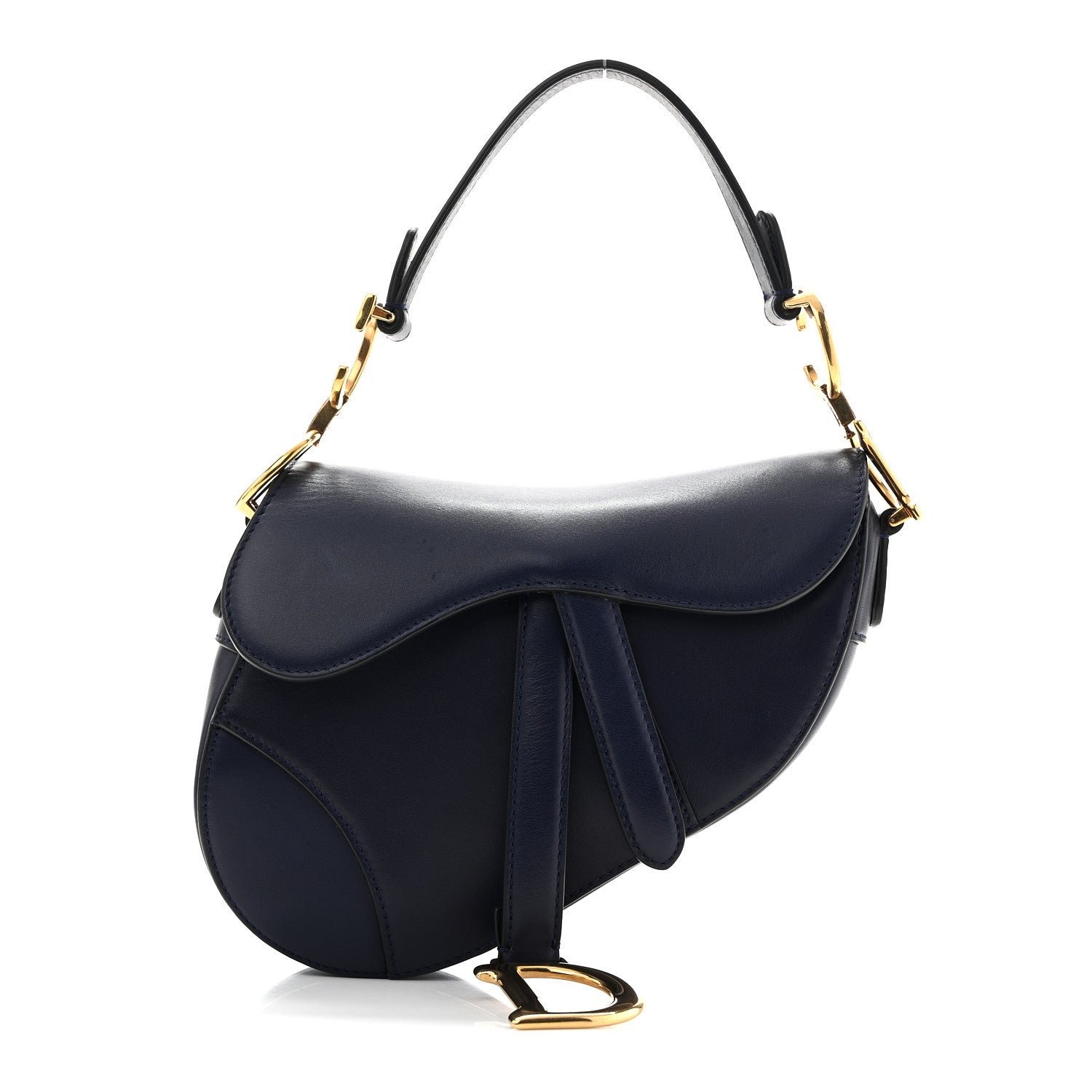 Christian Dior Calfskin Mini Saddle Bag Blue