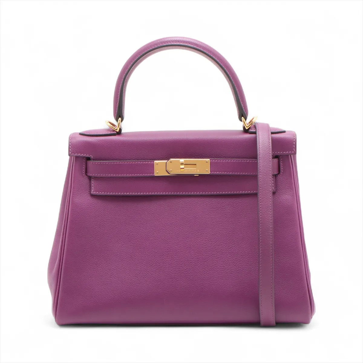 Hermès Kelly 28 Le Tournay Taurillion Novillo Anemone Gold Metal Fittings