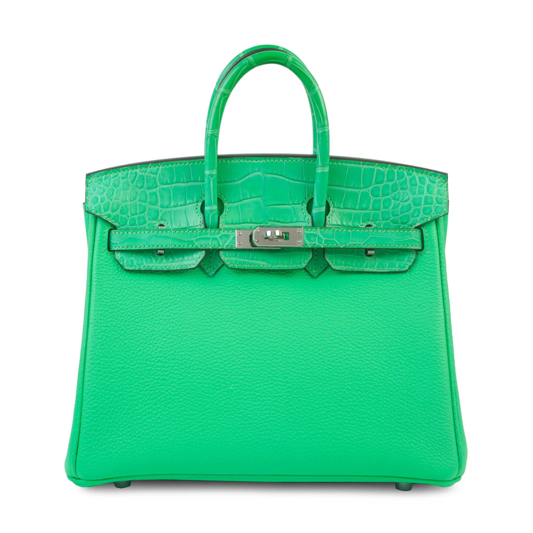 Unused ( Rank NS ) HERMÈS Birkin 25 Touch Vert Comics (0Z) Matte Alligator Togo Palladium hardware B (2023)