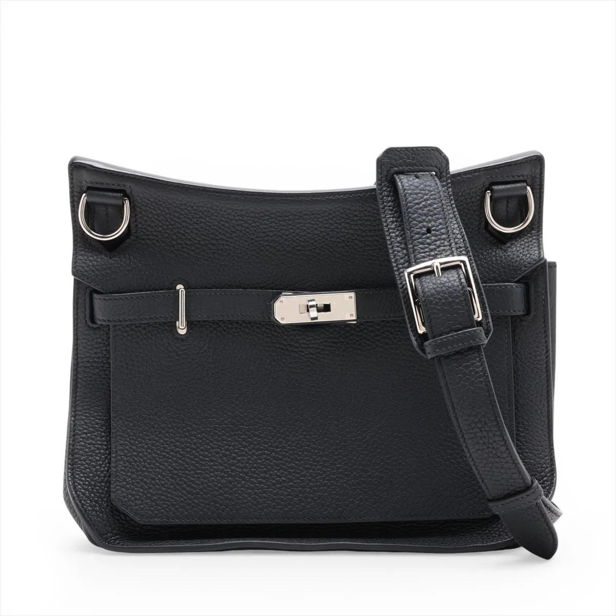 Hermès Jypsiere28 Taurillon Clemence Black Silver Metal Fittings