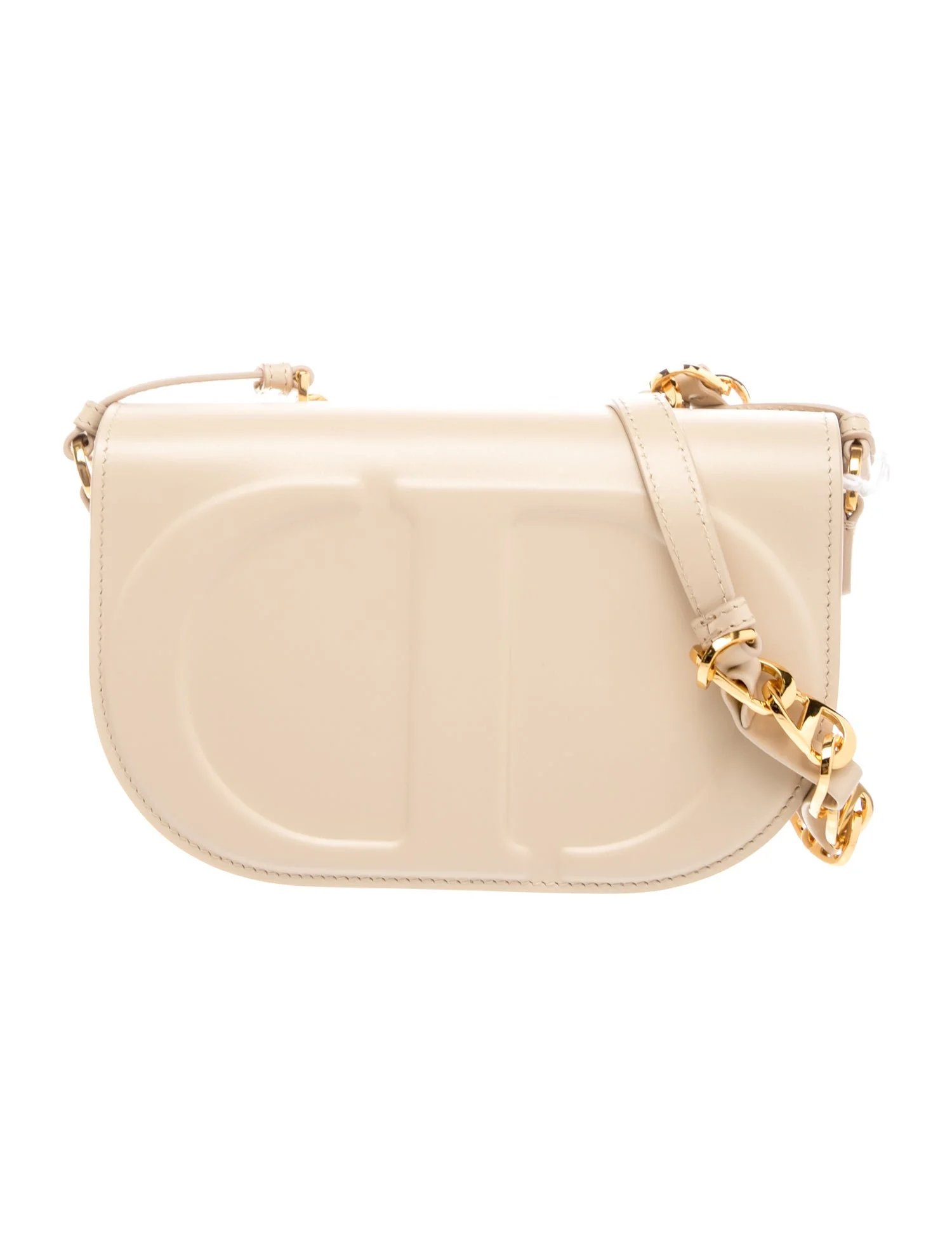 Leather Calfskin CD Signature Oval Crossbody Bag