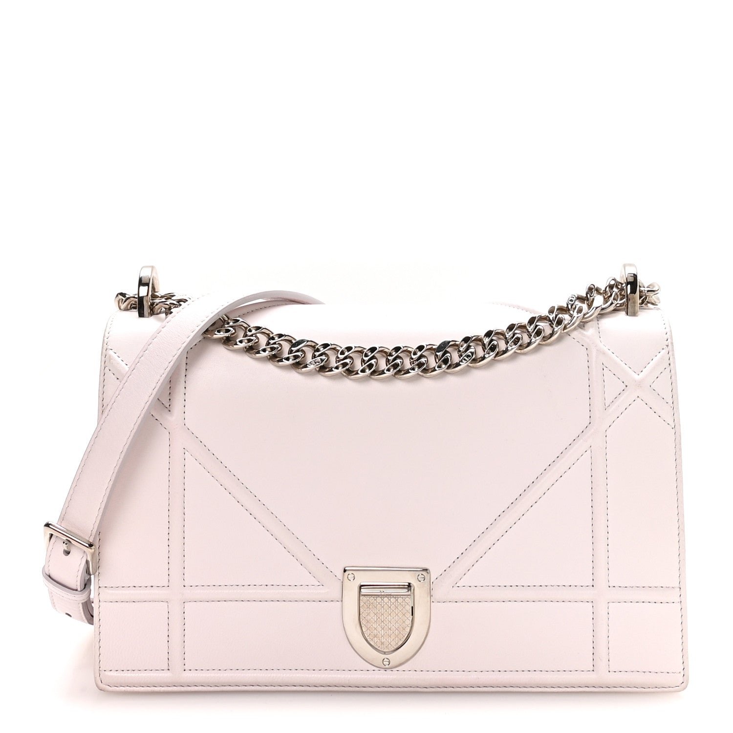 Christian Dior Calfskin Medium Diorama Flap Bag Off White