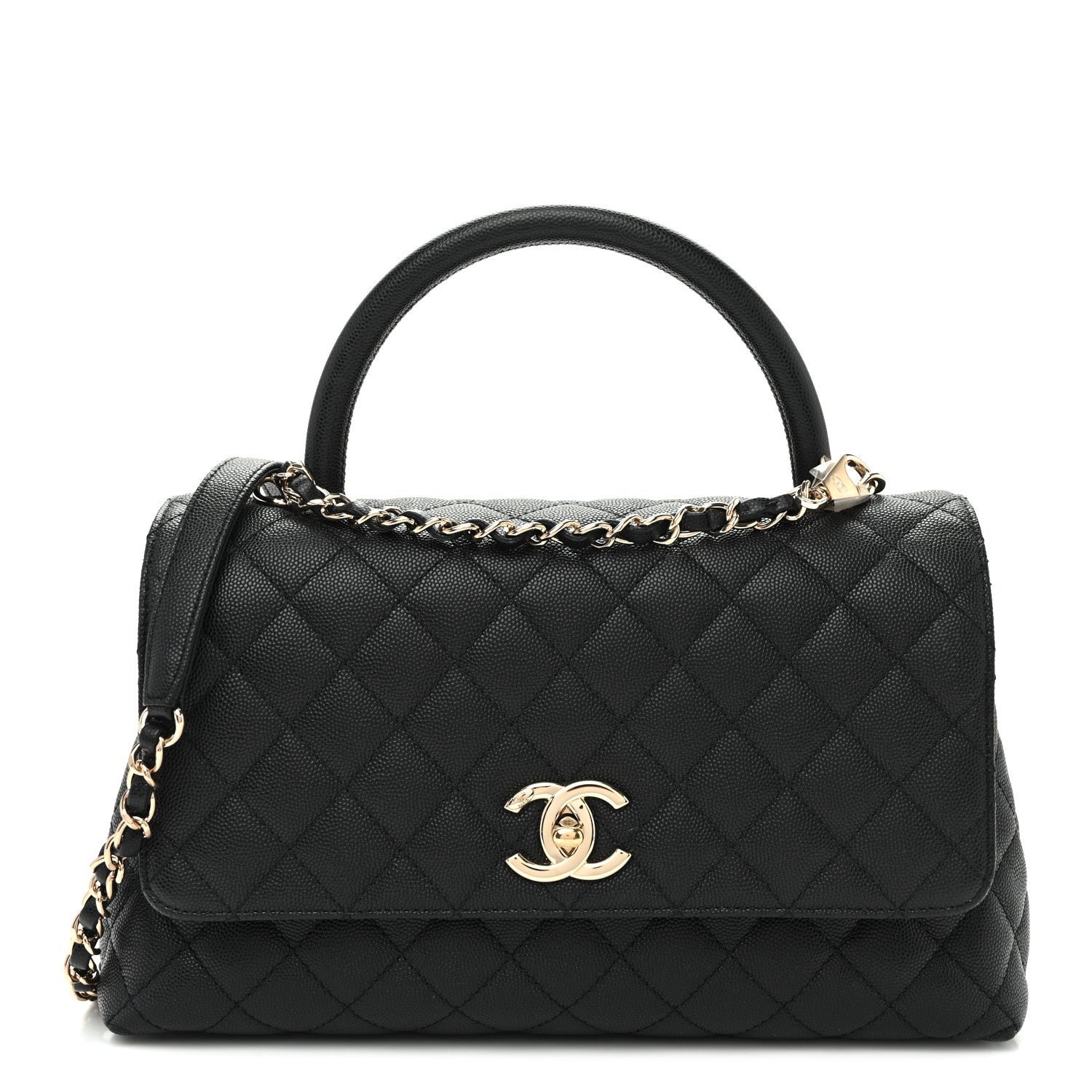 Chanel Caviar Quilted Small Coco Handle Flap Black