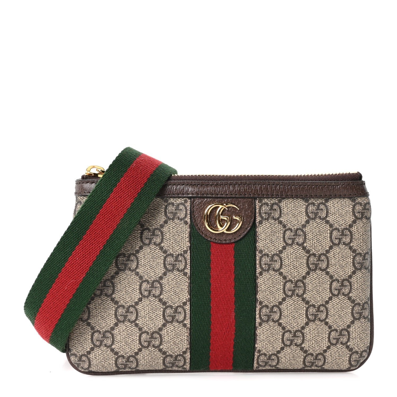 Gucci GG Supreme Monogram Web Ophidia Utility Belt Bag  85 34 Beige Ebony New Acero