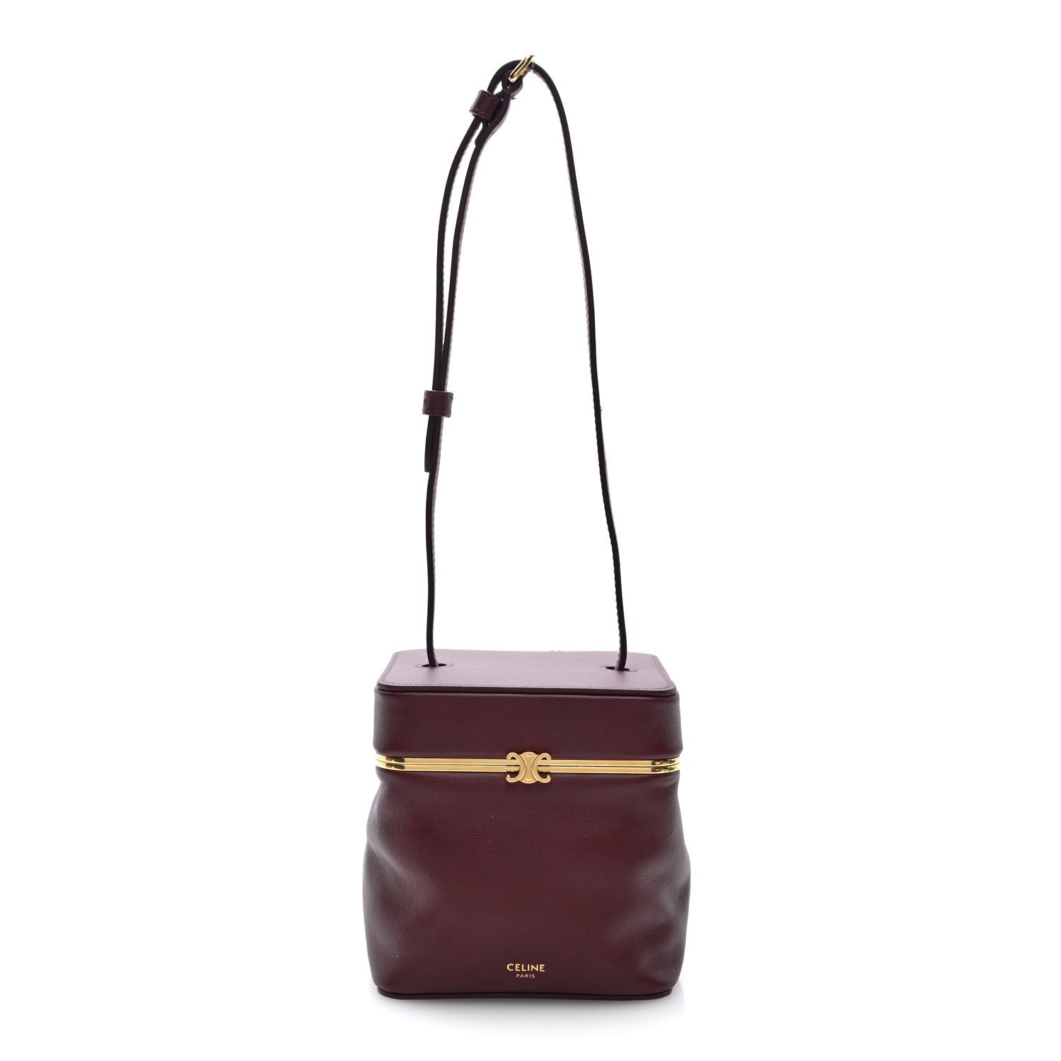 Celine Supple Calfskin Cube Frame Bag Syrah