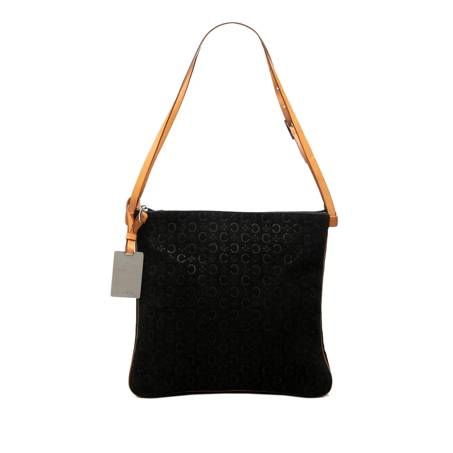 C Macadam Suede Double Zip Shoulder Bag