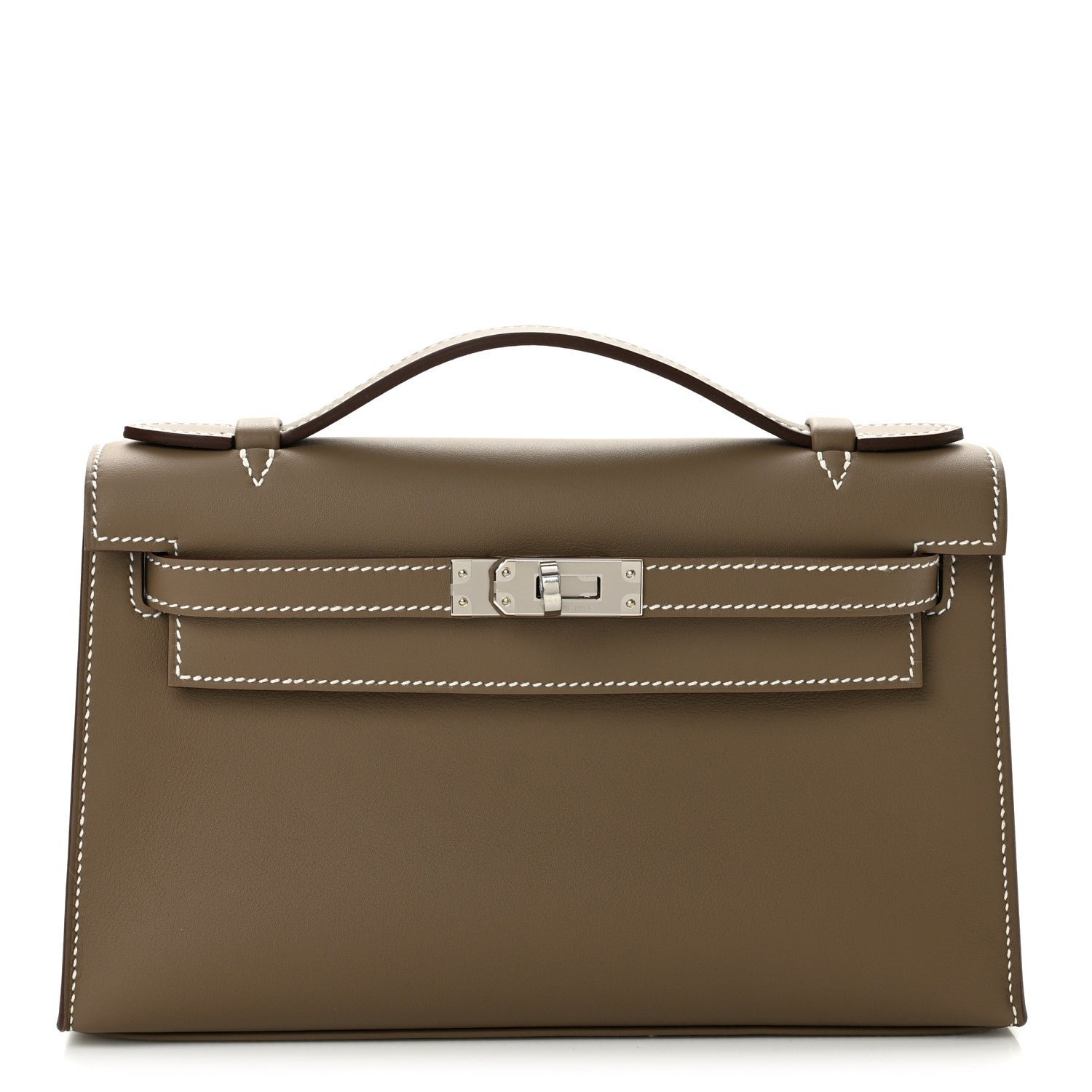 Hermes Swift Kelly Pochette Clutch Etoupe