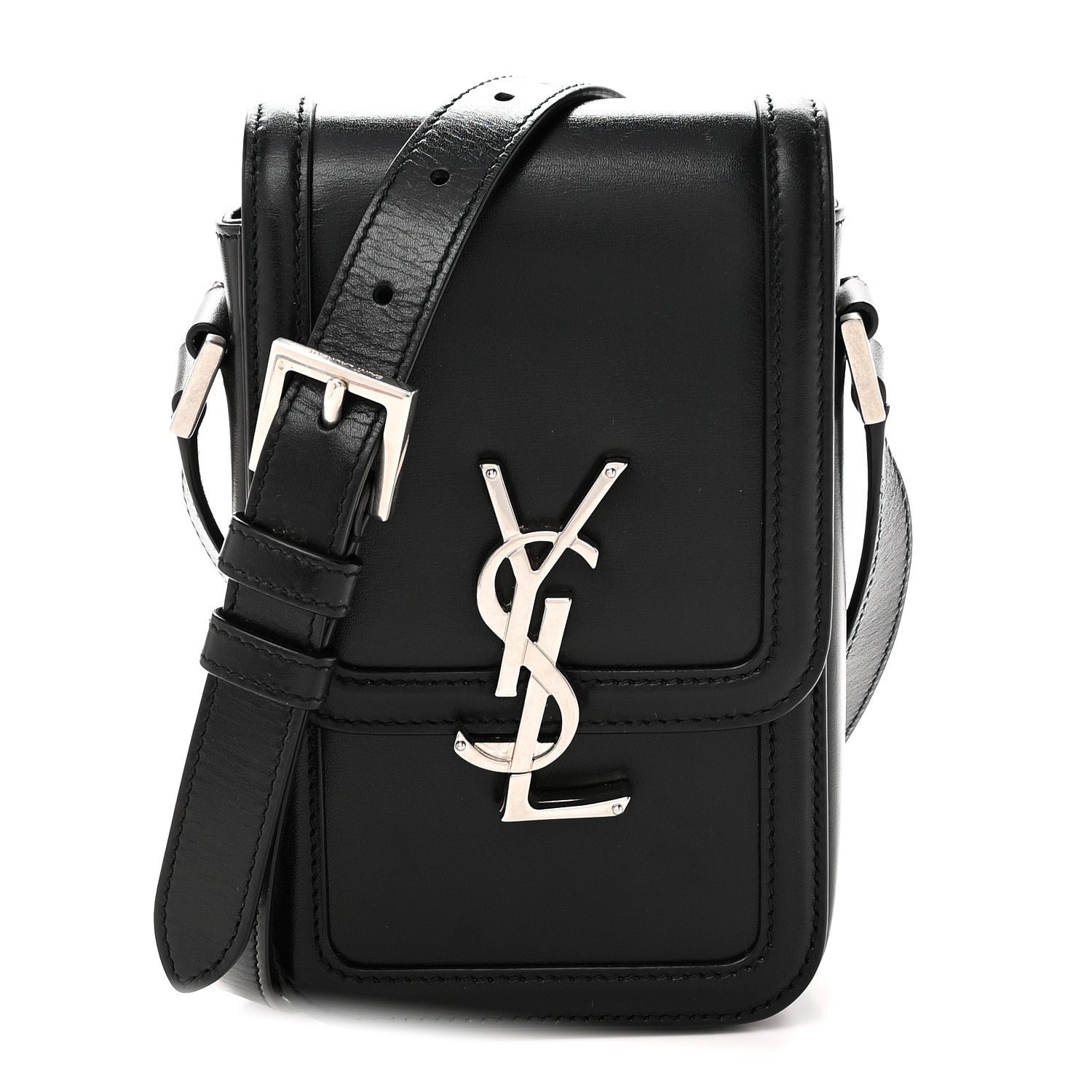 Saint Laurent Smooth Calfskin Mini Solferino Satchel Black