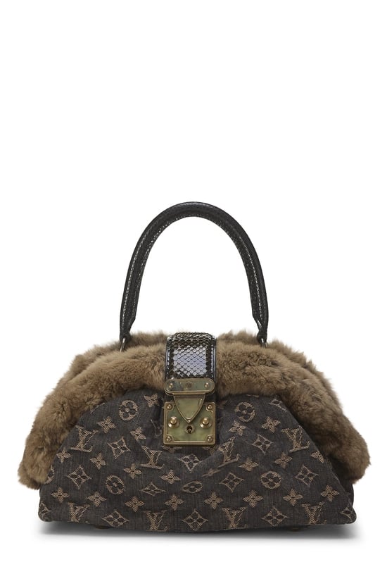 Brown Monogram Denim Demi Lune