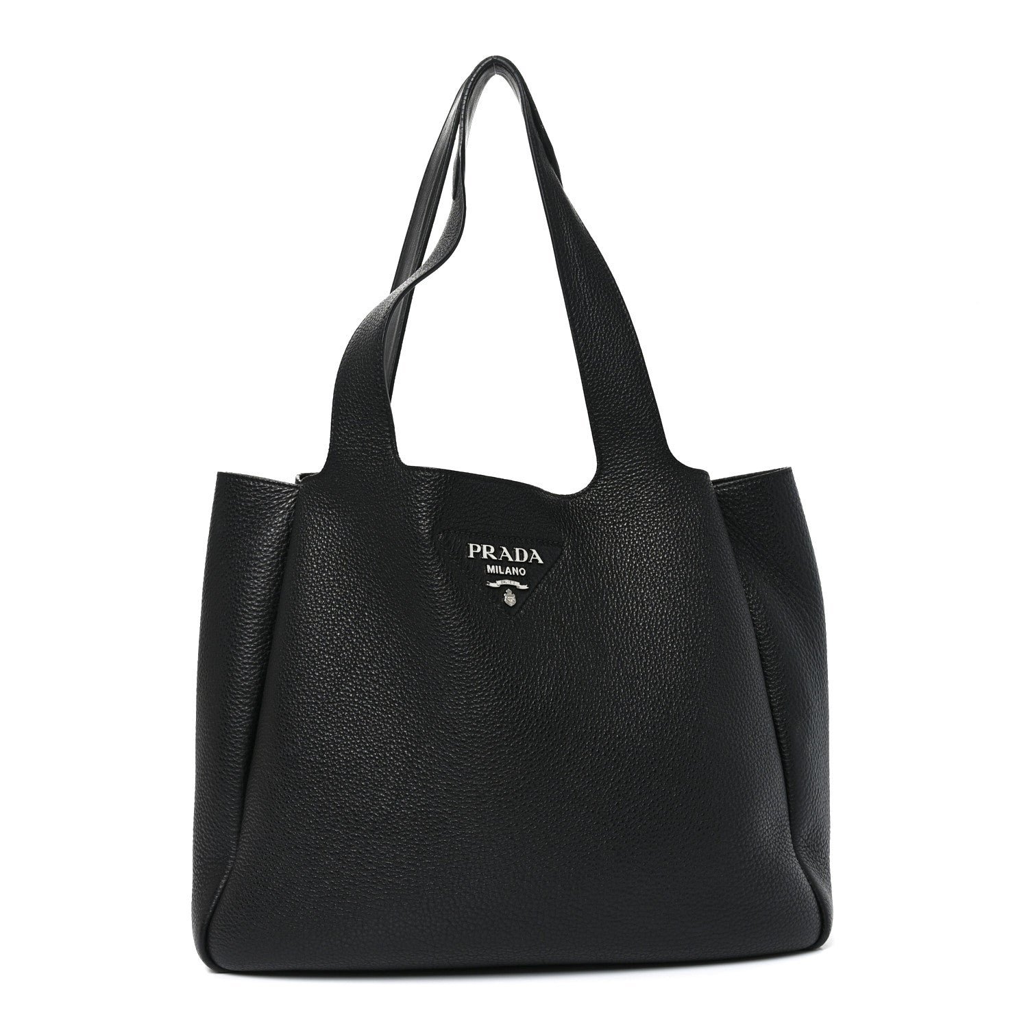 Prada Prada Vitello Daino Soft Large Dynamique Tote Black