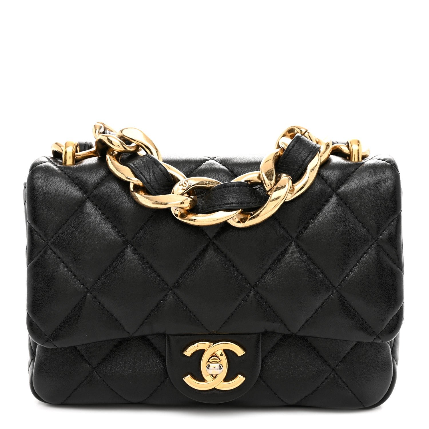 Chanel Lambskin Quilted Small Funky Town Flap Black