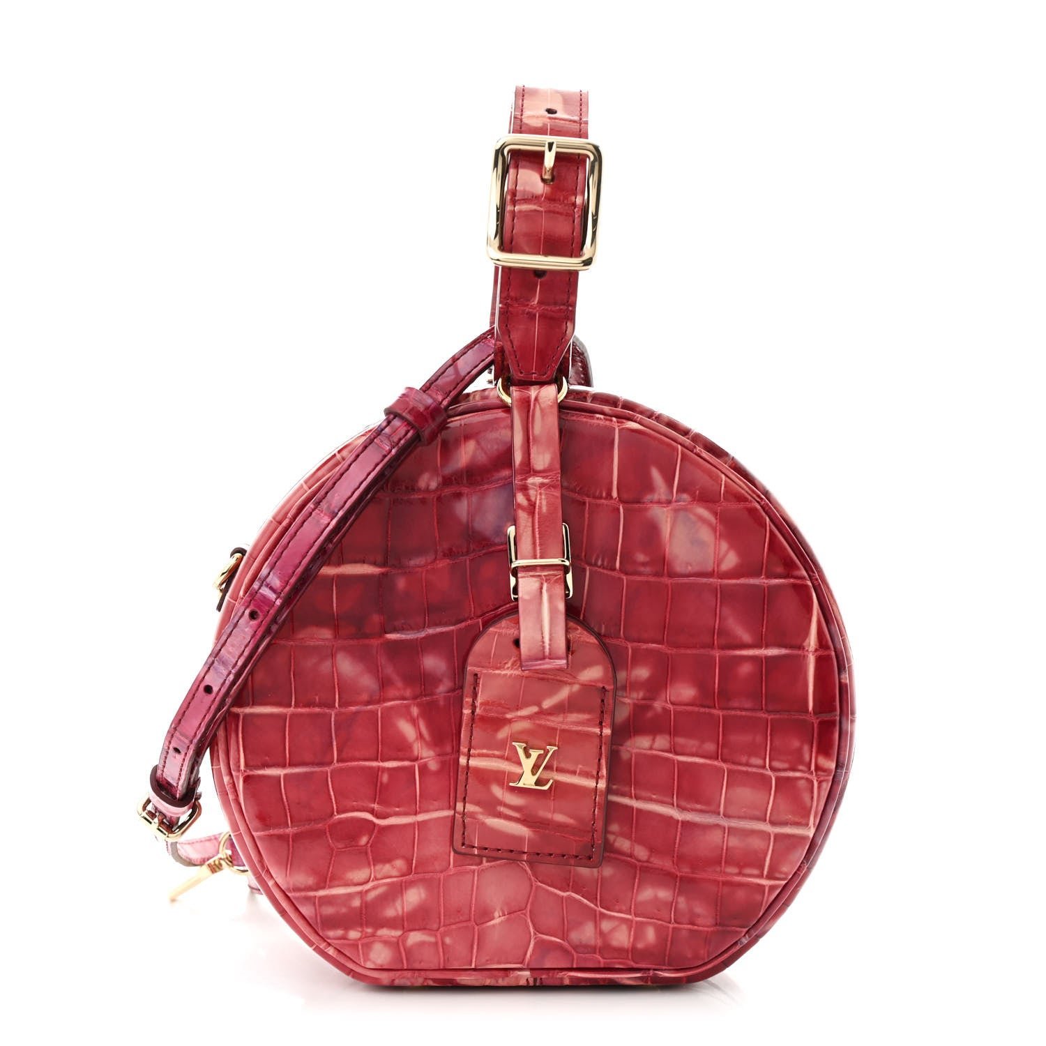 Louis Vuitton Crocodile Petite Boite Chapeau Dark Pink