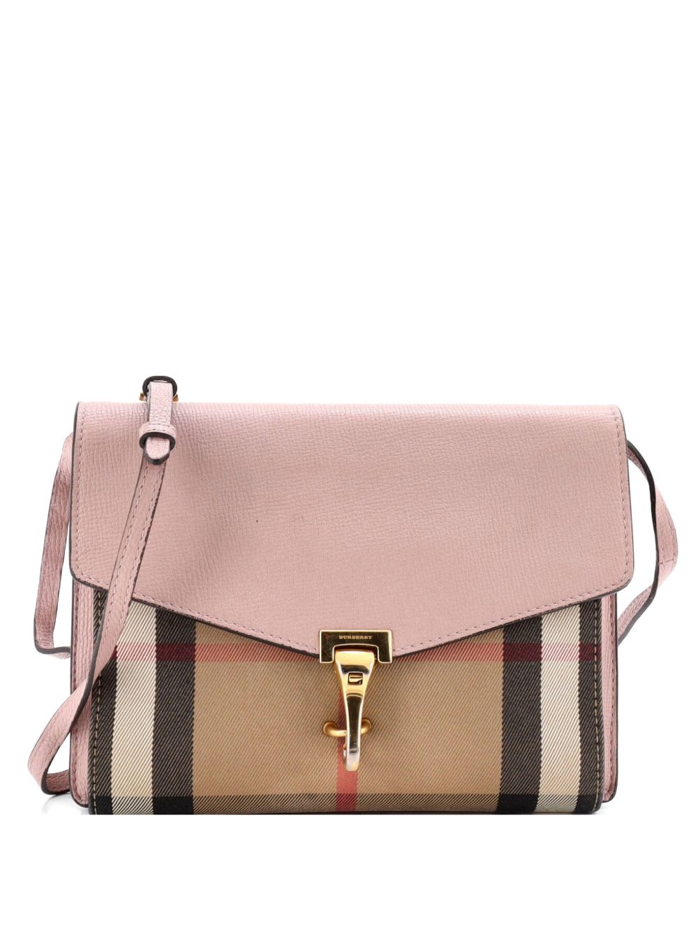 Macken Leather and House Check Canvas Small crossbody bag