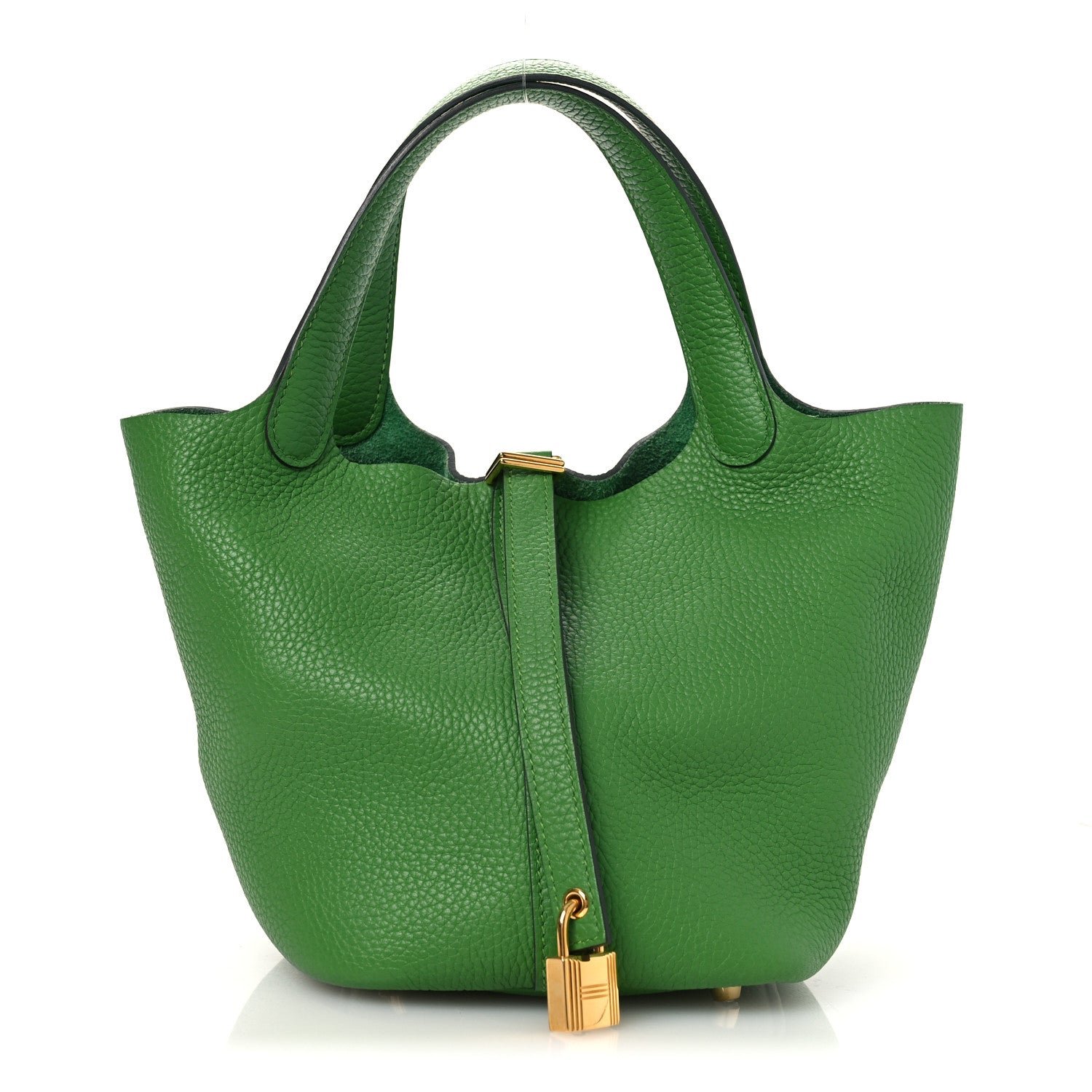 Hermes Taurillon Clemence Picotin Lock 18 PM Vert Yucca