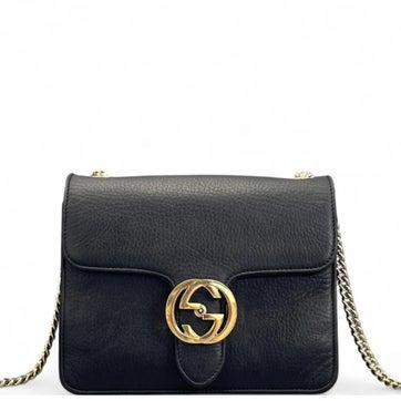 Calfskin Dollar Calfskin Small Interlocking G Shoulder Bag Small
