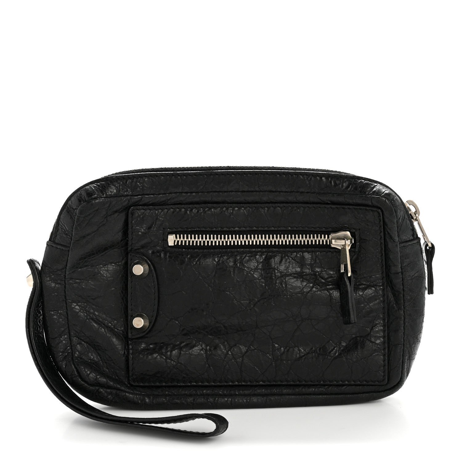 Balenciaga Agneau Arena Classic Hardware Grip Wallet Black