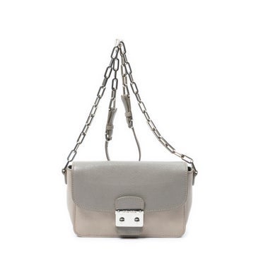 Leather Pushlock Flap Chain Crossbody