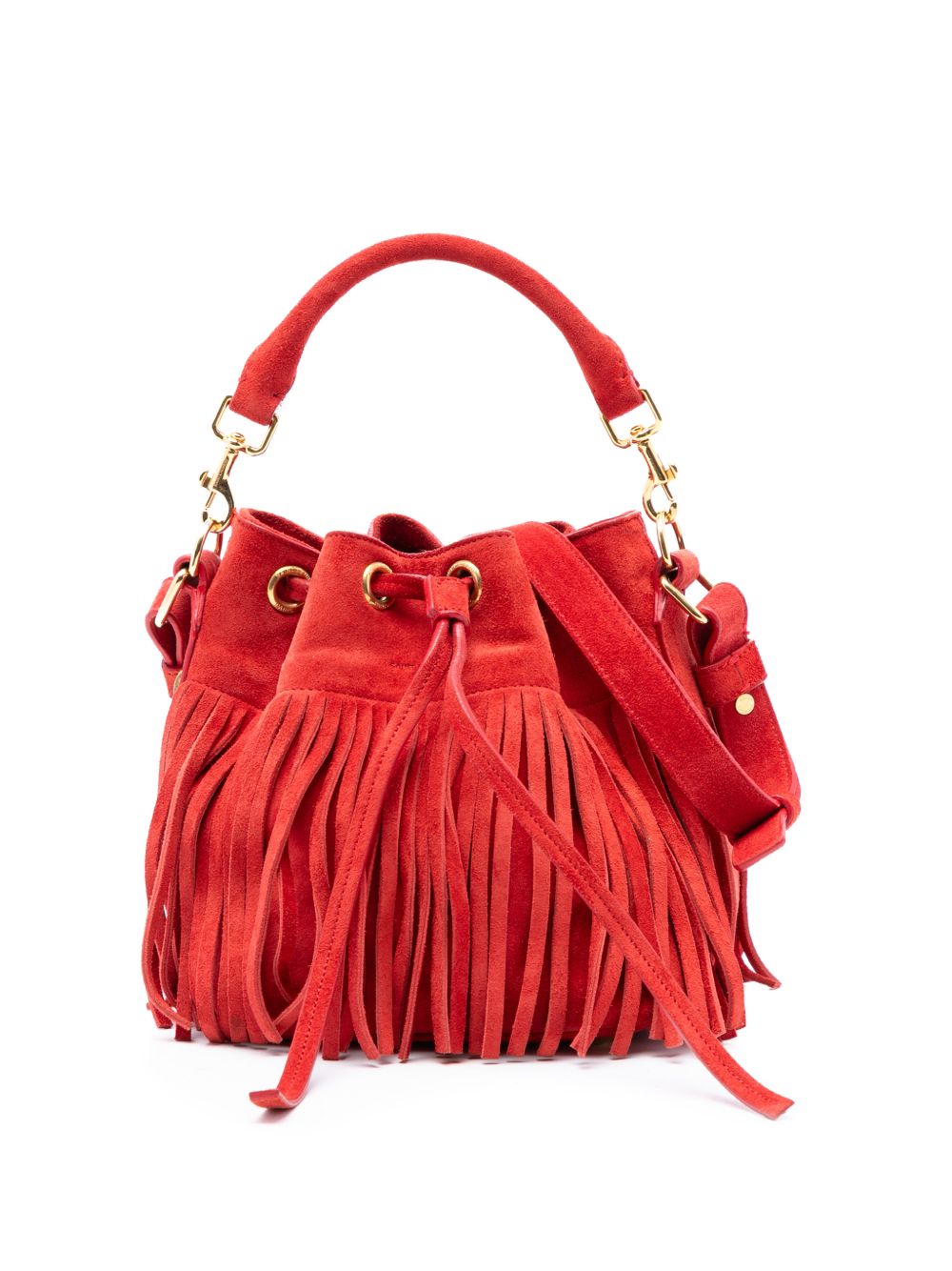 2015 Small Suede Emmanuelle Fringe Bucket Bag satchel
