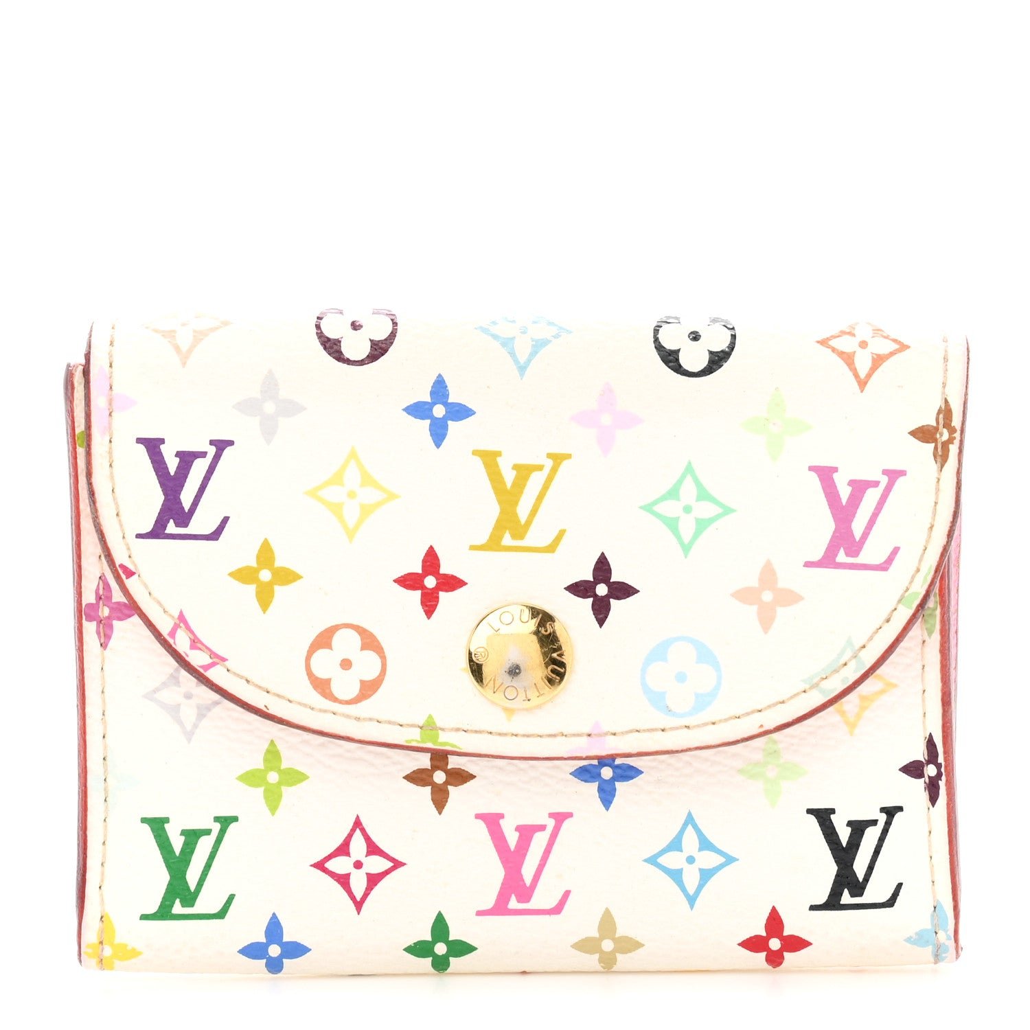 Louis Vuitton Monogram Multicolor Business Card Holder White Litchi