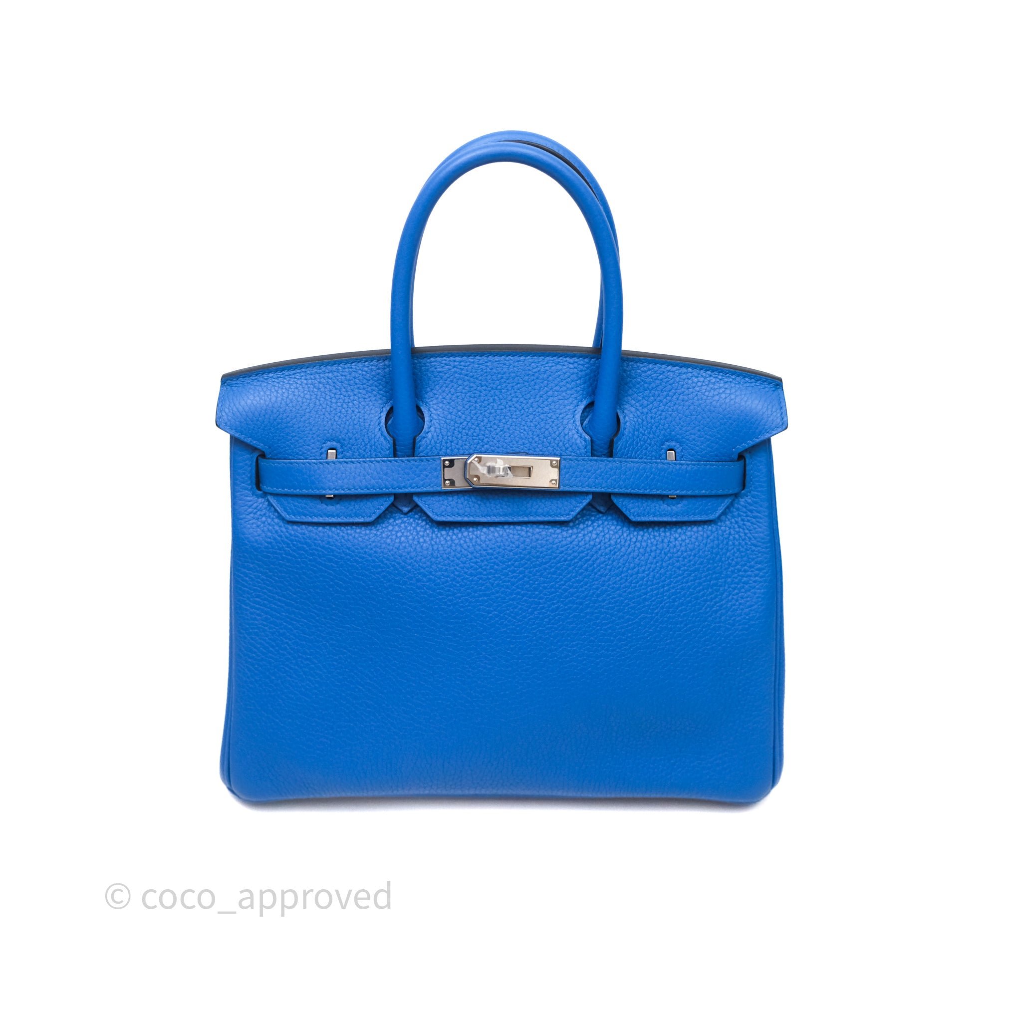 Hermès Birkin 30 Retourne Bleu France 71/ Beton 8L Togo Palladium Hardware