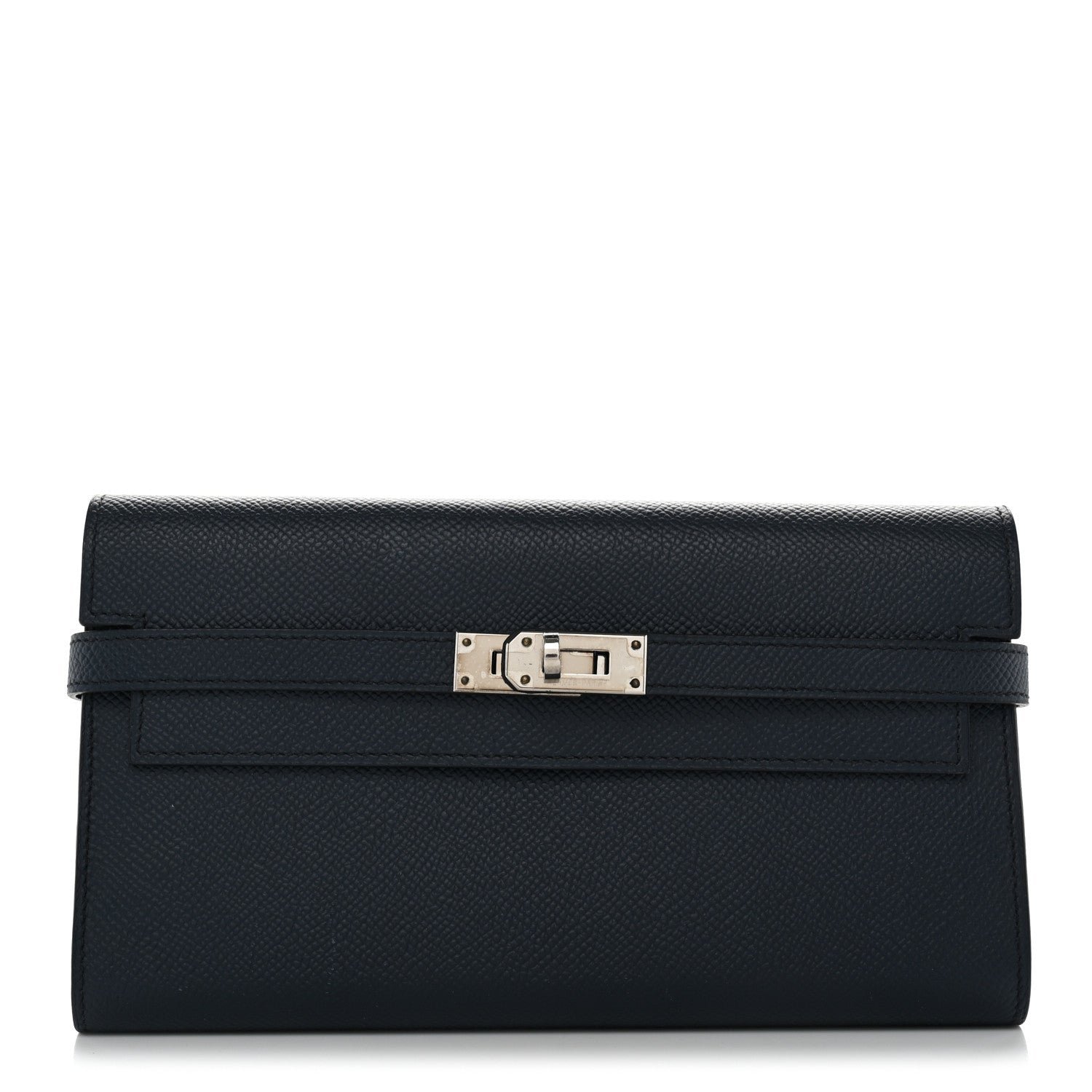 Hermes Epsom Verso Kelly Longue Wallet Bleu Indigo Rose Pourpre