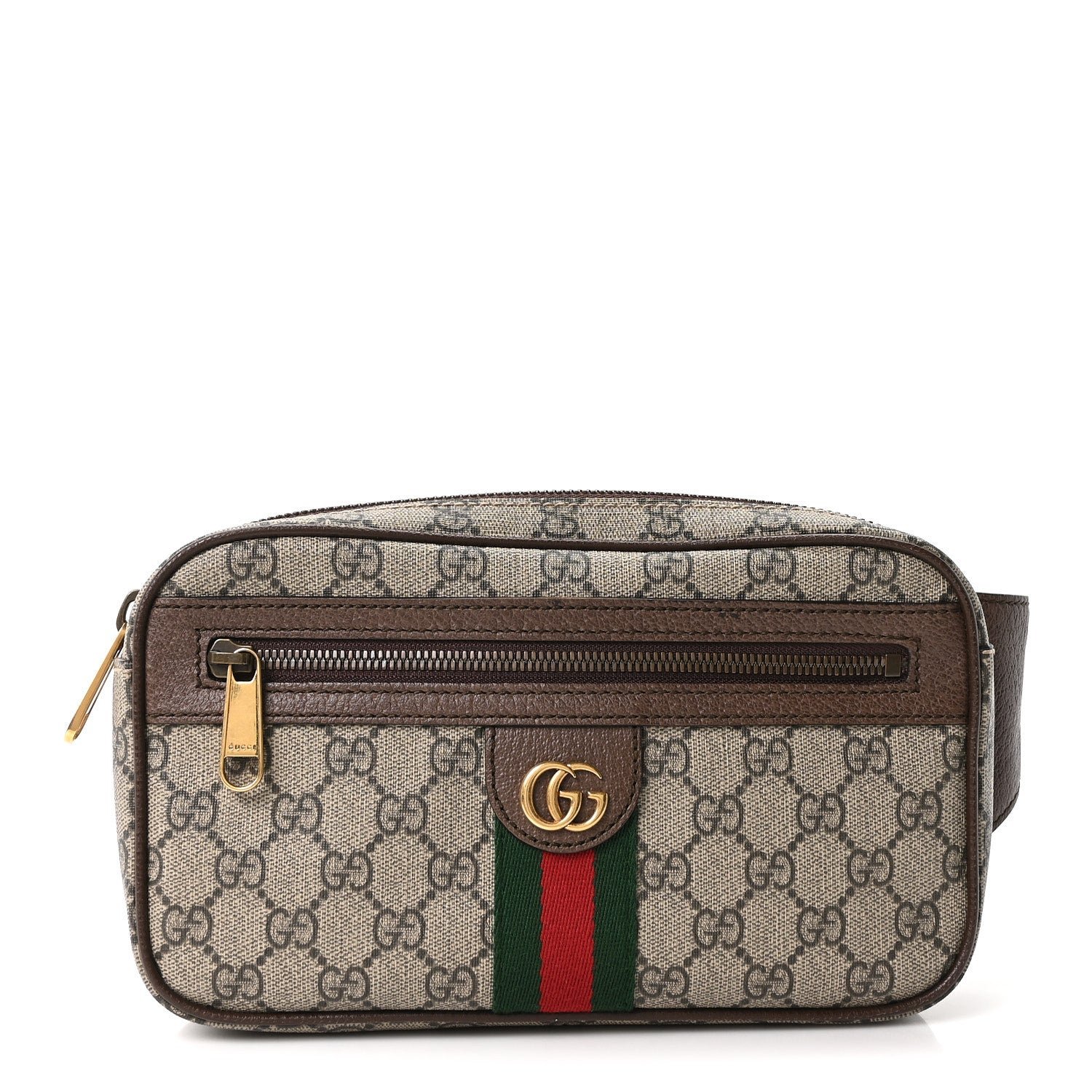 Gucci Soft GG Supreme Monogram Medium Ophidia Belt Bag Dark Brown