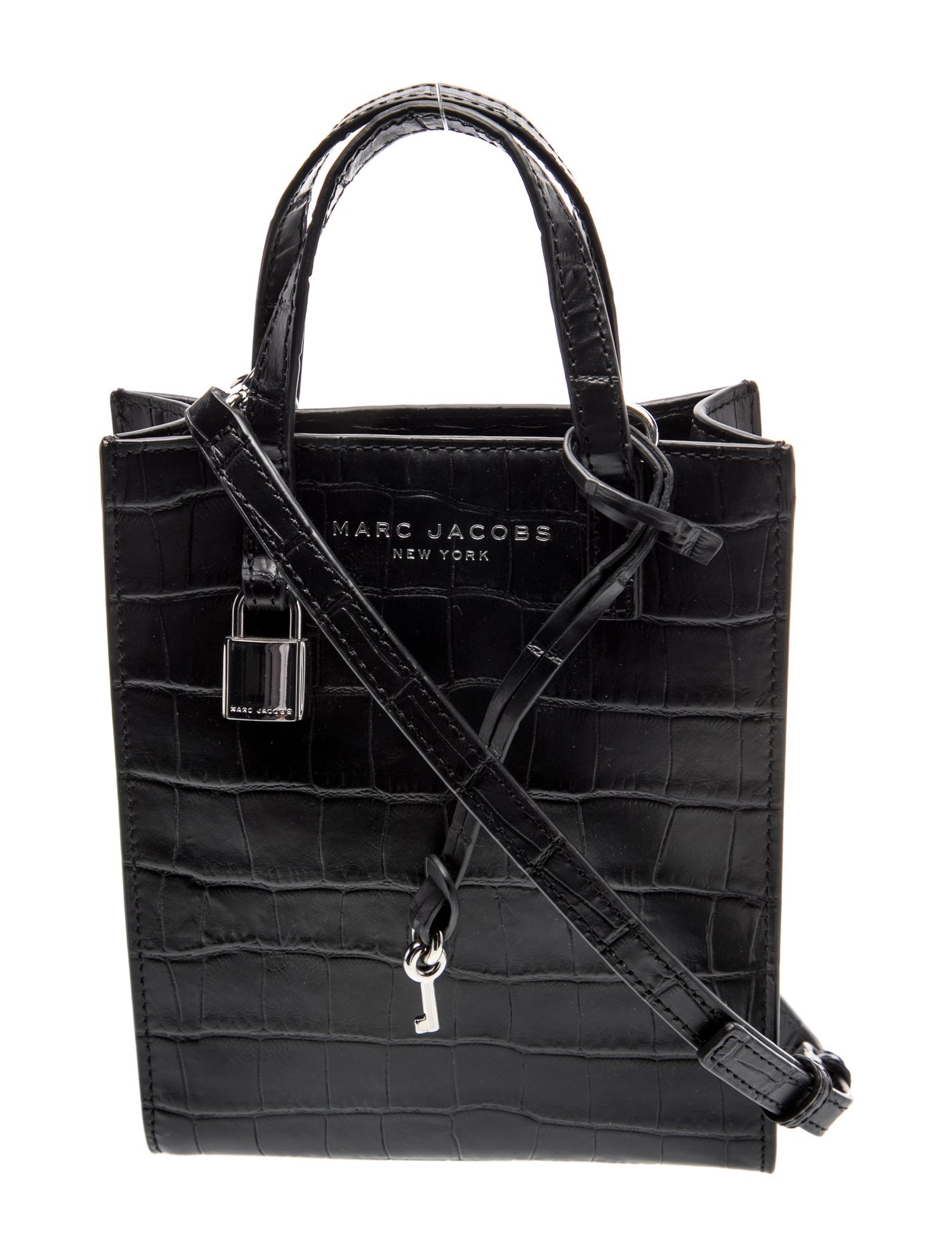 Embossed Leather Top Handle Bag