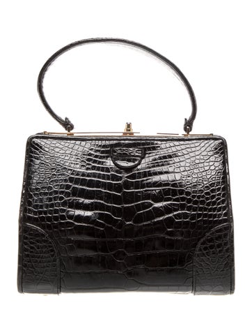 Judith Leiber Crocodile Top Handle Bag