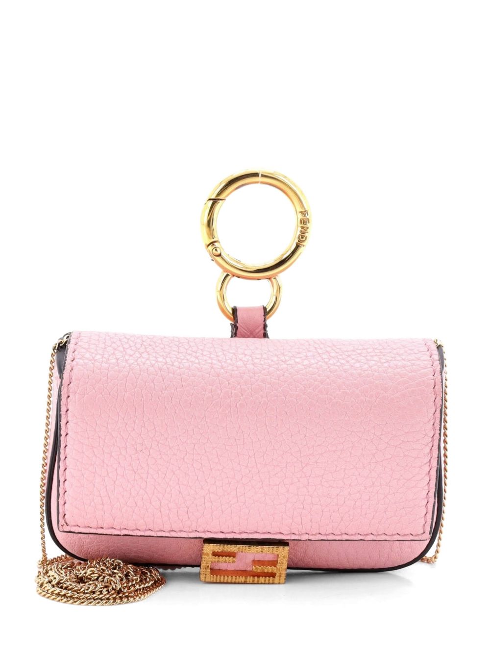 Chain Baguette Charm Bag Leather Nano crossbody bag
