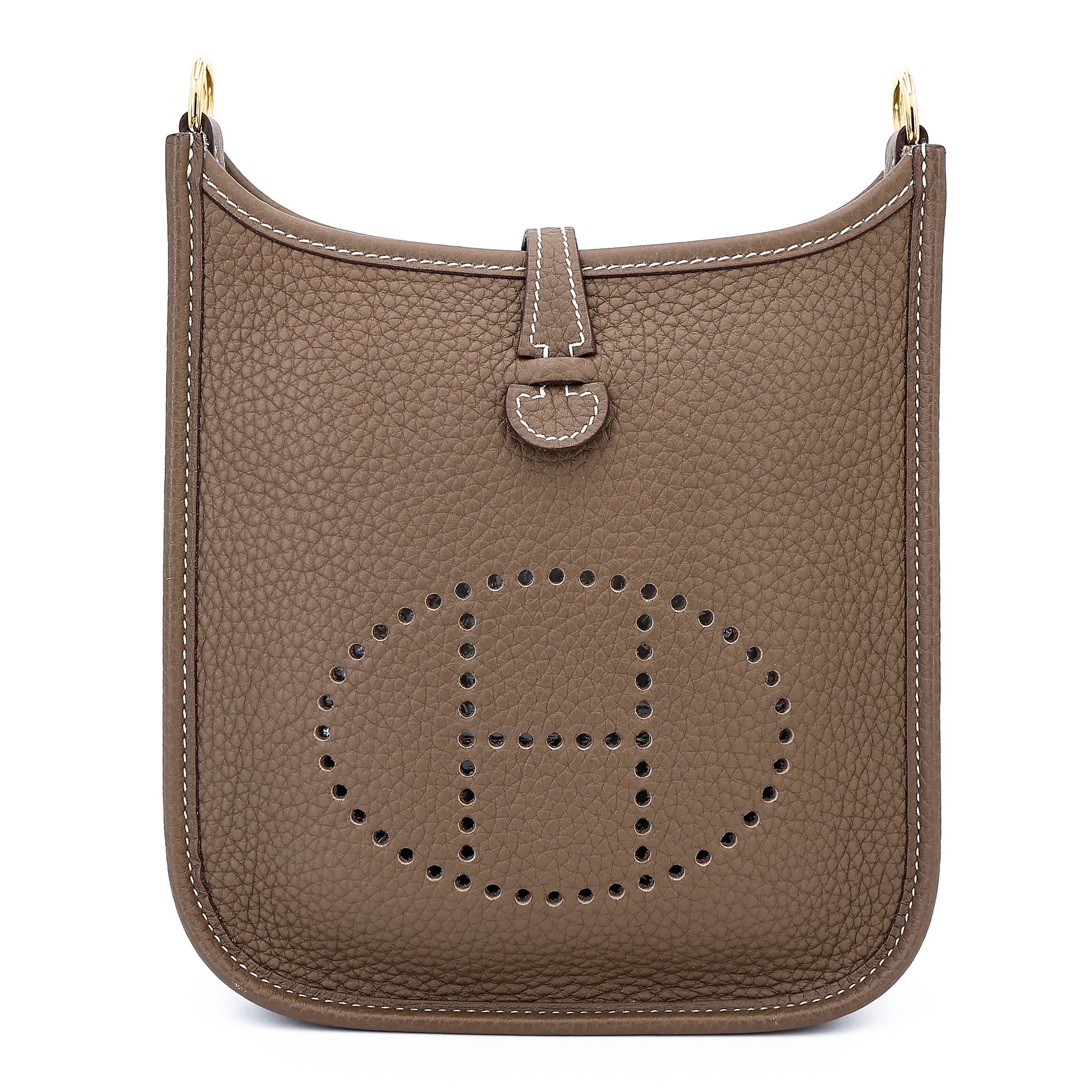 Hermes Very Good ( Rank A) HERMÈS Mini Evelyne 16 Amazone 112cm Etoupe (18) Clemence Gold hardware Z (2021)