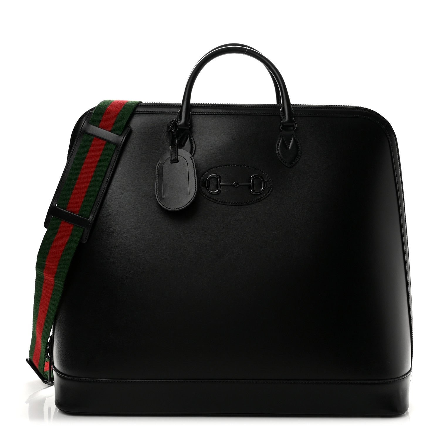 Gucci Boarded Plutone Calfskin Large Horsebit 1955 Duffle Bag Black