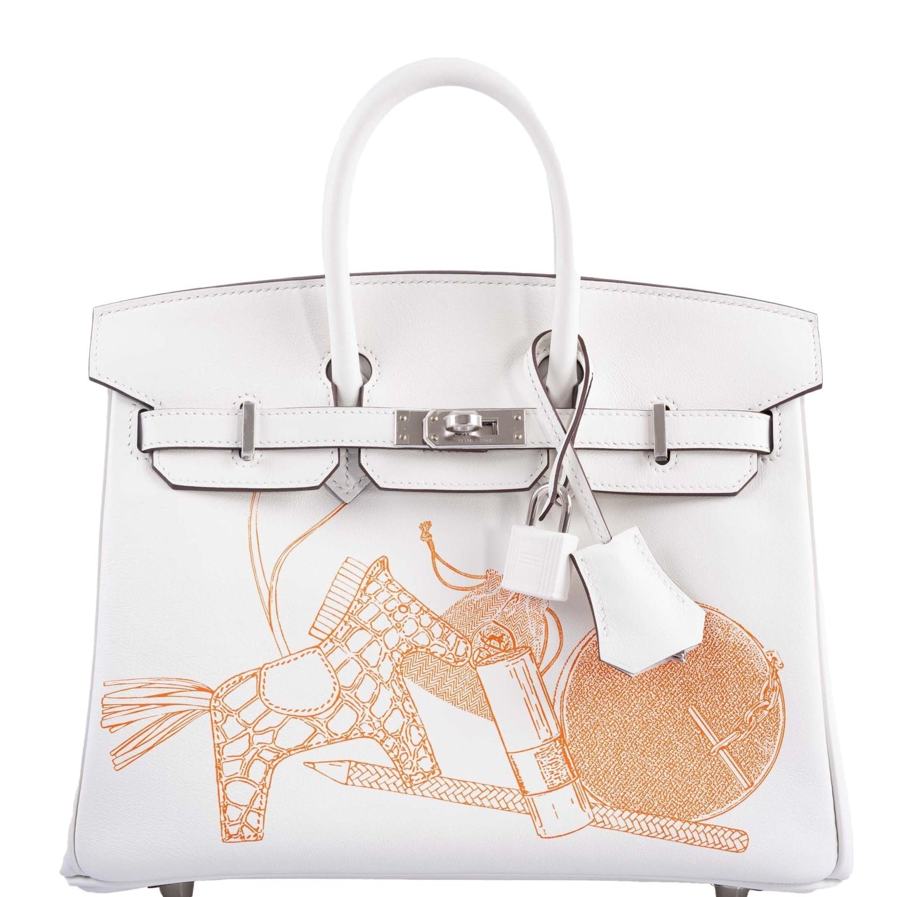 Hermes Hermès Birkin 25 In and Out Blanc Swift with Palladium Hardware